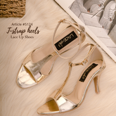 T-strap Heels-GOLD